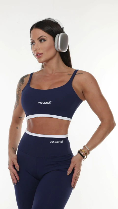 Top Duo Azul Marinho – Bojo Removível, Alças Firmes e Recorte Moderno
