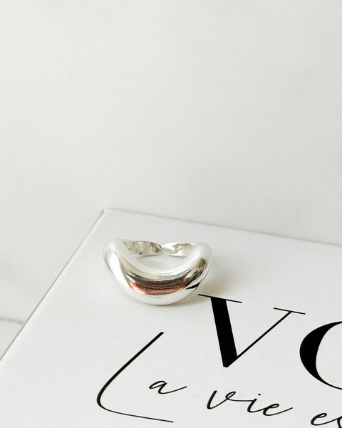 Anel Meia Lua - Prateado