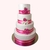 Bolo Fake Branco e Pink 4 Andares - comprar online