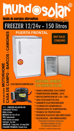 Freezer frontal 150 litros 12/24v con cajonera