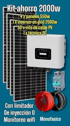 KIT DE AHORRO SOLAR 2000W DEYE CON LIMITADOR - comprar online