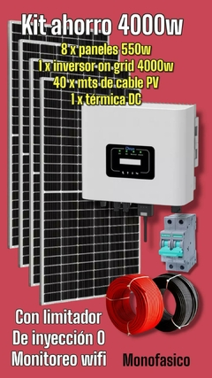 KIT DE AHORRO SOLAR 4000W DEYE CON LIMITADOR - comprar online