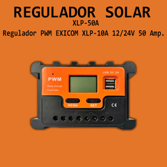 Regulador PWM EXICOM XLP-10A 12/24V 50 Amp.