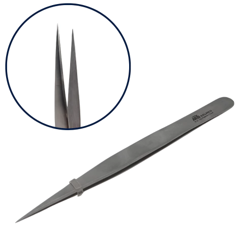Pinza Bruselas Tweezer Recta Delicada 0.30mm Acero Inoxidable Belmed