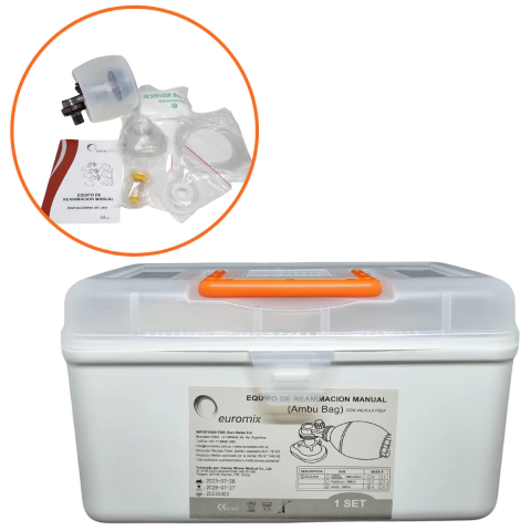 Equipo De Reanimación Manual Siliconado Ambu Con Valvula Peep Adulto Euromix - comprar online
