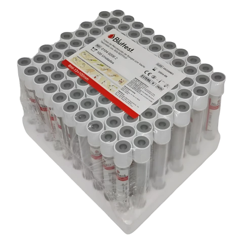Tubos Sin Aditivo Al Vacío 3ml x 100u Bluttest