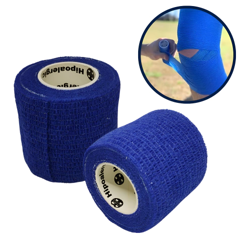Cinta Flex Vendaje Autoadherente 5cm x 4.5m Color Azul x 5u Hipoalergic Flex