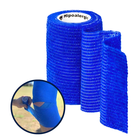 Cinta Flex Vendaje Autoadherente 7.5cm x 4.5m Color Azul x 5u Hipoalergic Flex