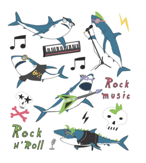 Tatuagem temporária - Tubarão Rock