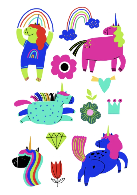 Tatuagem temporária - Unicórnios