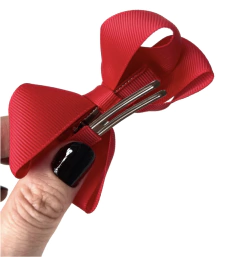 Linha Escolar: Laço G com mini pompons: vermelho - Quitandinha Baby