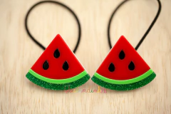 Elásticos: Par Acrílico Fruta Melancia