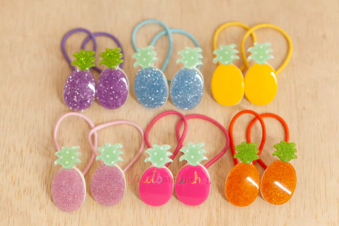 Elásticos: par abacaxi em acrílico (várias cores) - PROMO