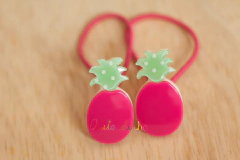 Elásticos: par abacaxi em acrílico (várias cores) - PROMO - Quitandinha Baby