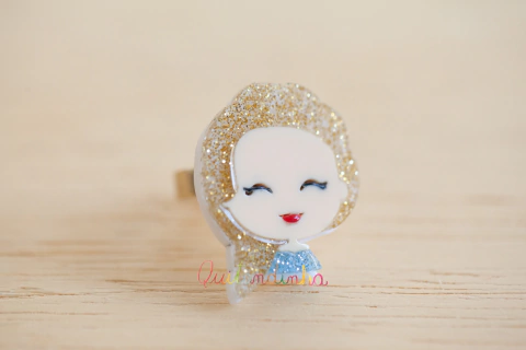 Anel acrílico: princesa Elsa