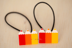 Elásticos: Par Lápis Escolar vermelho/laranja/amarelo