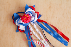 Elásticos: laço junino em branco, vermelho e azul (flor em rosa) - comprar online