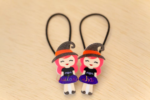 Elásticos: Par Acrílico Bruxinha