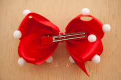 Linha Escolar: Laço G com mini pompons: vermelho na internet