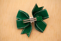 Linha Escolar: Laço perspontado catavento verde e branco - comprar online