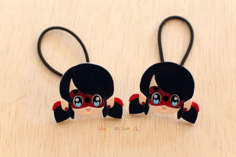 Elásticos: Par Acrílico Lady Bug