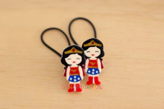 Elásticos: Par Acrílico Mulher Maravilha