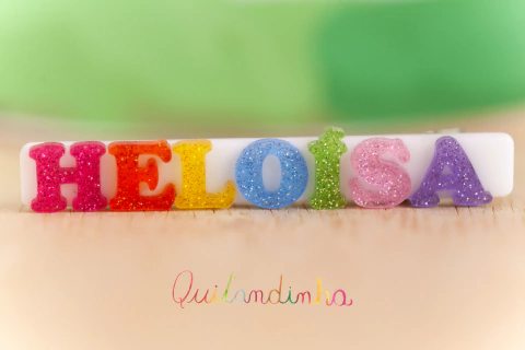 Presilha em acrílico: nome em HELOÍSA (pronta entrega)