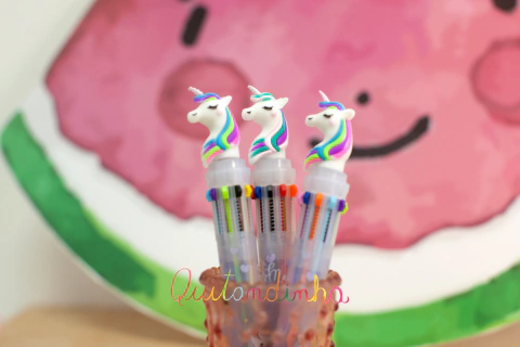 Caneta 10 cores Unicórnio