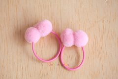 Elásticos: dois pompons Rosa claro (par)