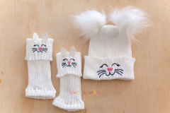 Imagem do Kit gatinho cru: gorro + polainas fofas orelhinhas