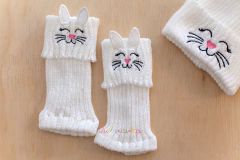 Kit gatinho cru: gorro + polainas fofas orelhinhas - Quitandinha Baby