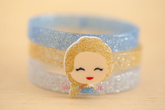Pulseiras em acrílico: Trio Elsa