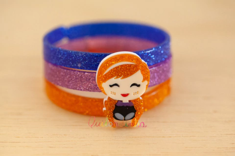 Pulseiras em Acrílico: Trio Anna