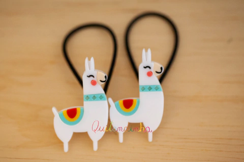 Elásticos: Par Acrílico Lhama