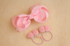 Kit promocional - Rosa bebê - 3 laços
