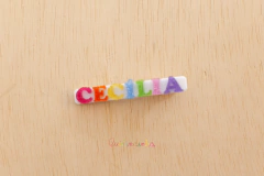 Presilha em acrílico: nome em Cecília (pronta entrega)