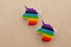 Presilha em acrílico: Unicórnio pop it colors