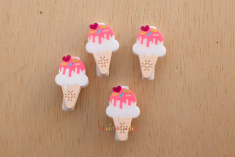 Presilha em acrílico: sundae 2 bolas