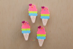 Presilha em acrílico: sundae 3 bolas