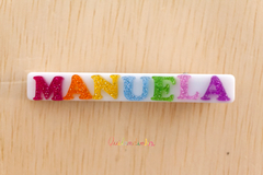 Presilha em acrílico: nome em Manuela (pronta entrega)