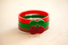 Pulseiras em Acrílico: Trio Cereja - comprar online