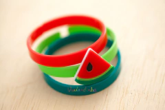 Pulseiras em Acrílico: Trio Melancia na internet
