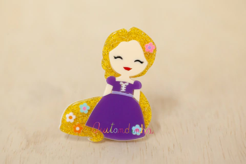 Presilha em acrílico: princesa Rapunzel