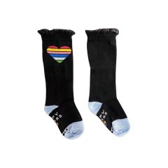 Meia rendinha preta coração - P e M - comprar online