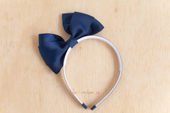 Tiara laço em pé G azul marinho - comprar online