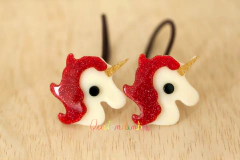 Elásticos: Par Unicórnios em Acrílico (várias cores) - PROMO