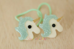 Elásticos: Par Unicórnios em Acrílico (várias cores) - PROMO - Quitandinha Baby