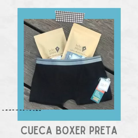 Cueca Boxer preta - tam 2, 6, 8 e 12