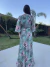 Vestido Envelope Estampado Verde e Rosa - comprar online