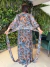 Vestido Envelope Estampado Azul e Rosê - loja online